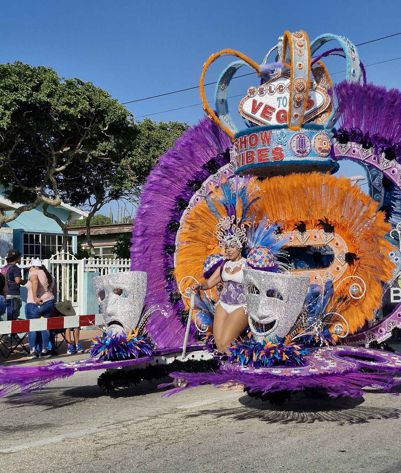 Carnival parade during Aruba in February