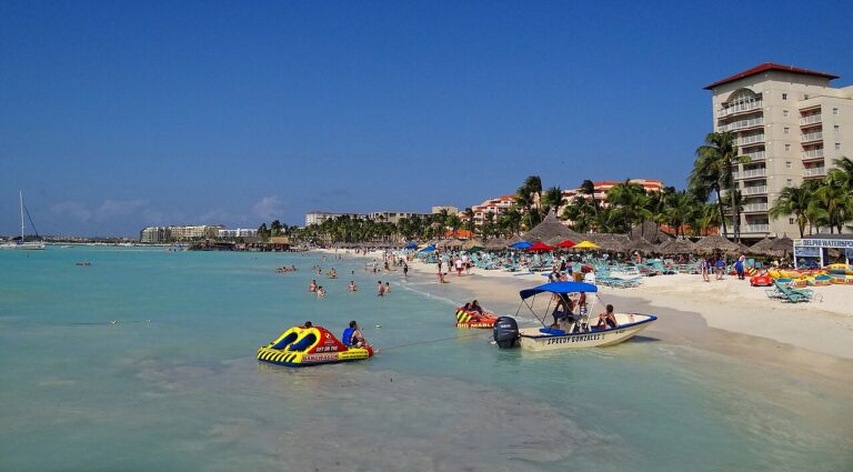 Palm Beach sands in front of the Aruba Marriott Resort