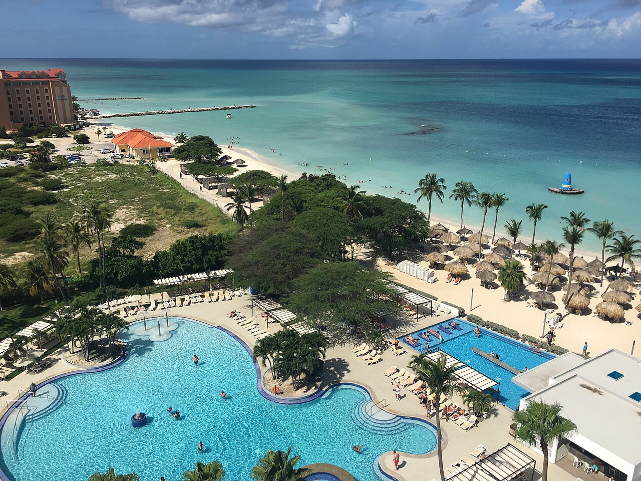 High-rise resorts along Palm Beach, Aruba